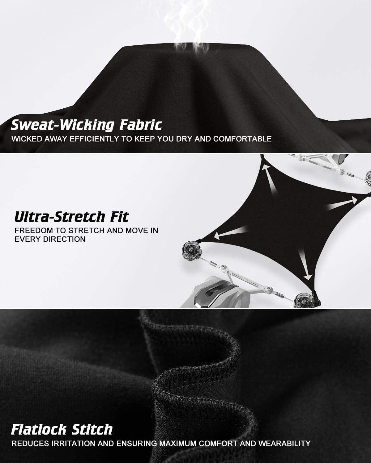 imageCL convallaria Long Johns Thermal Underwear for Men Soft Fleece Lined Base Layer Cold Weather Top Bottom Gift SetHeavyweightcrew Neckblack