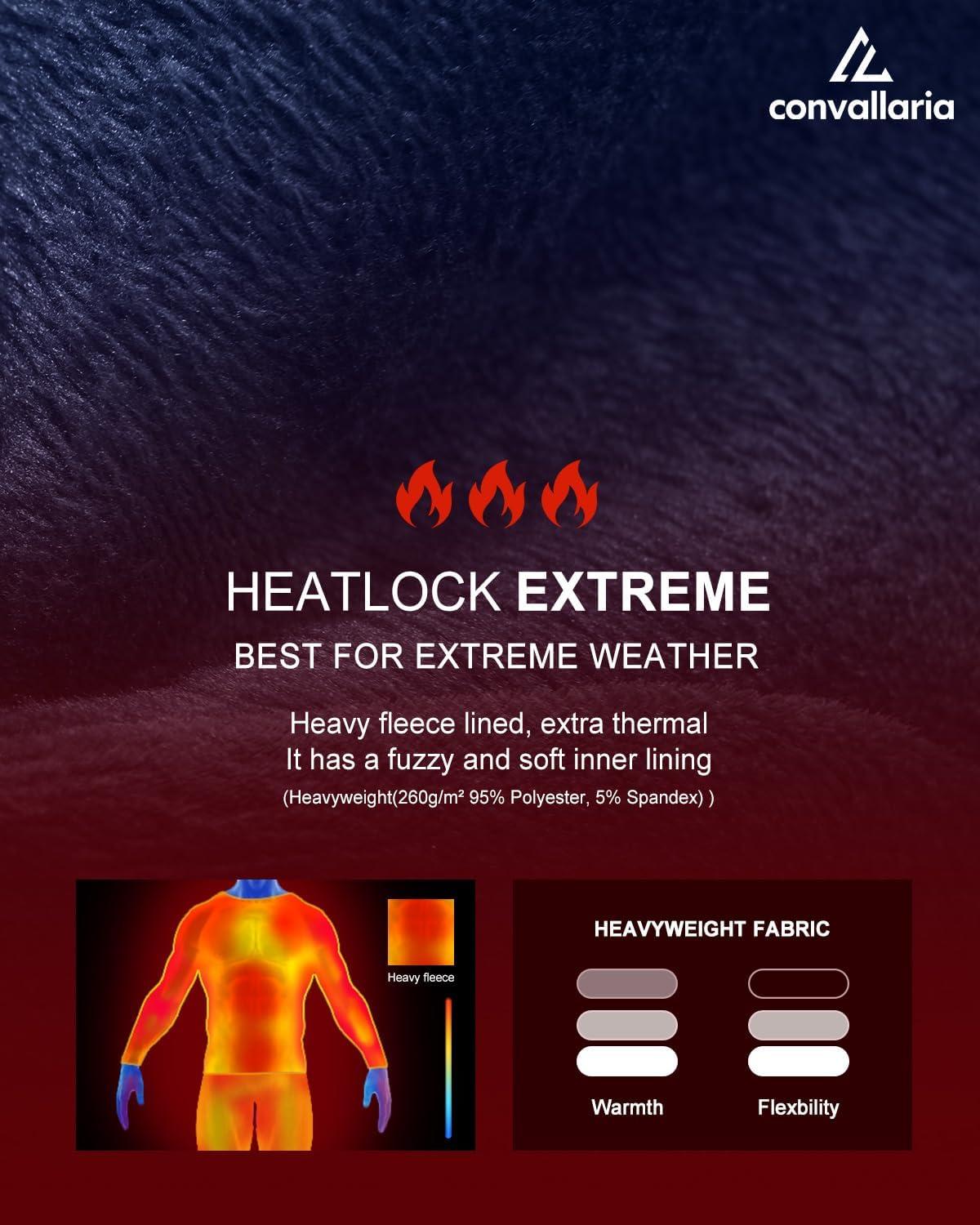 imageCL convallaria Long Johns Thermal Underwear for Men Soft Fleece Lined Base Layer Cold Weather Top Bottom Gift SetHeavyweightcrew Neckblue