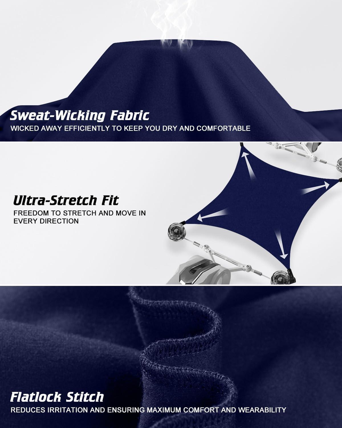 imageCL convallaria Long Johns Thermal Underwear for Men Soft Fleece Lined Base Layer Cold Weather Top Bottom Gift SetHeavyweightcrew Neckblue