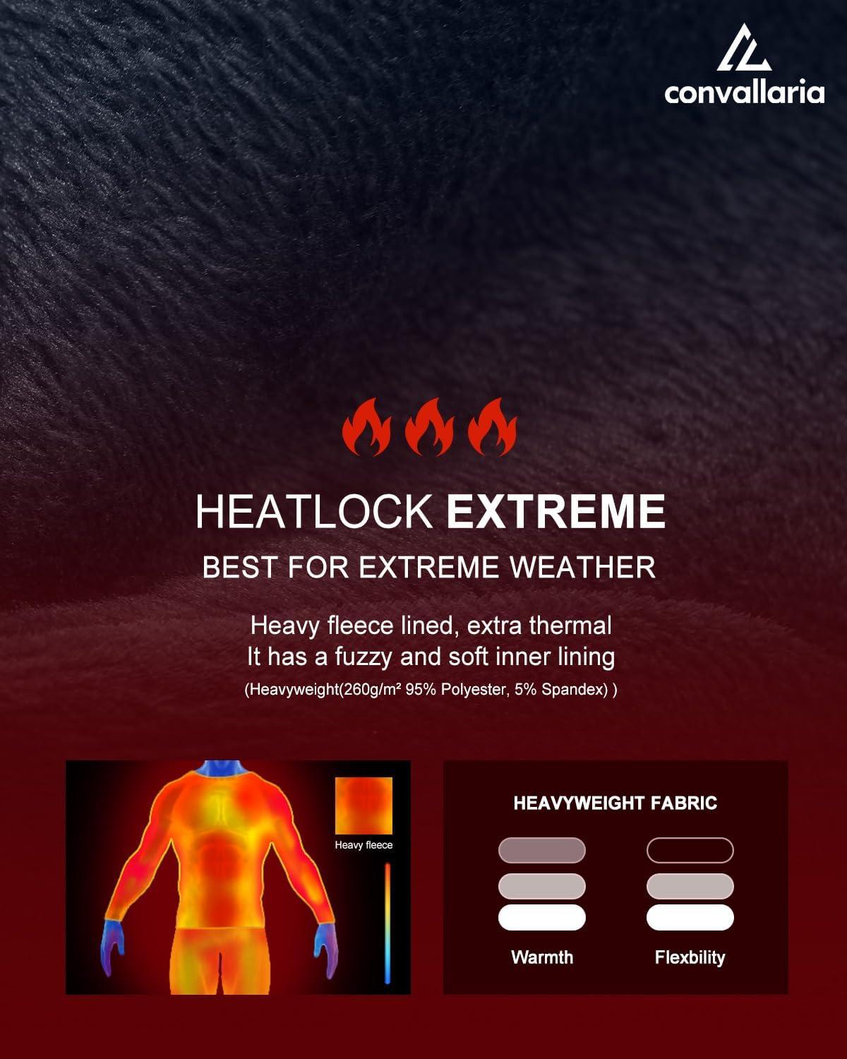 imageCL convallaria Long Johns Thermal Underwear for Men Soft Fleece Lined Base Layer Cold Weather Top Bottom Gift SetHeavyweightcrew Neckcharcoal