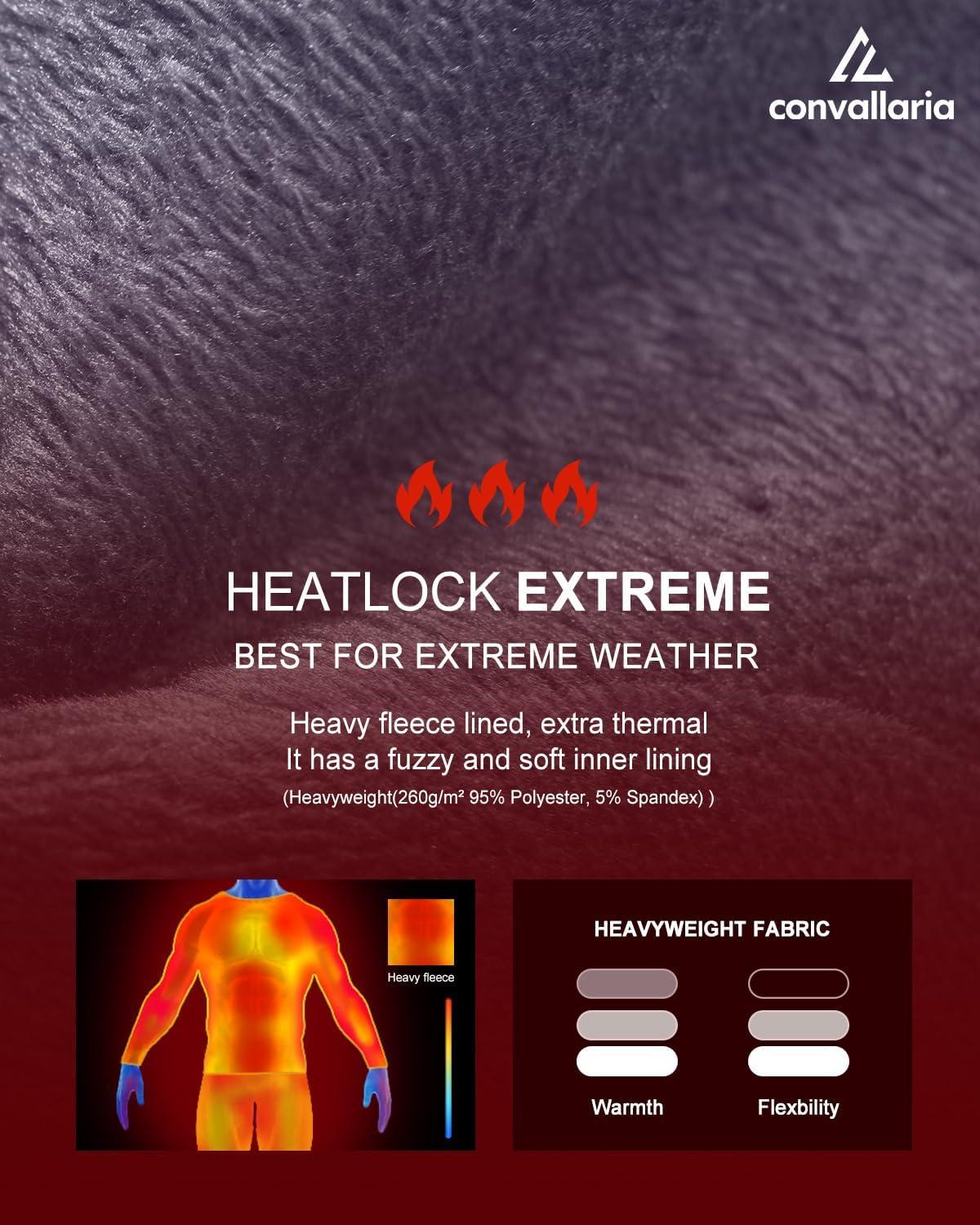 imageCL convallaria Long Johns Thermal Underwear for Men Soft Fleece Lined Base Layer Cold Weather Top Bottom Gift SetHeavyweightcrew Neckgrey