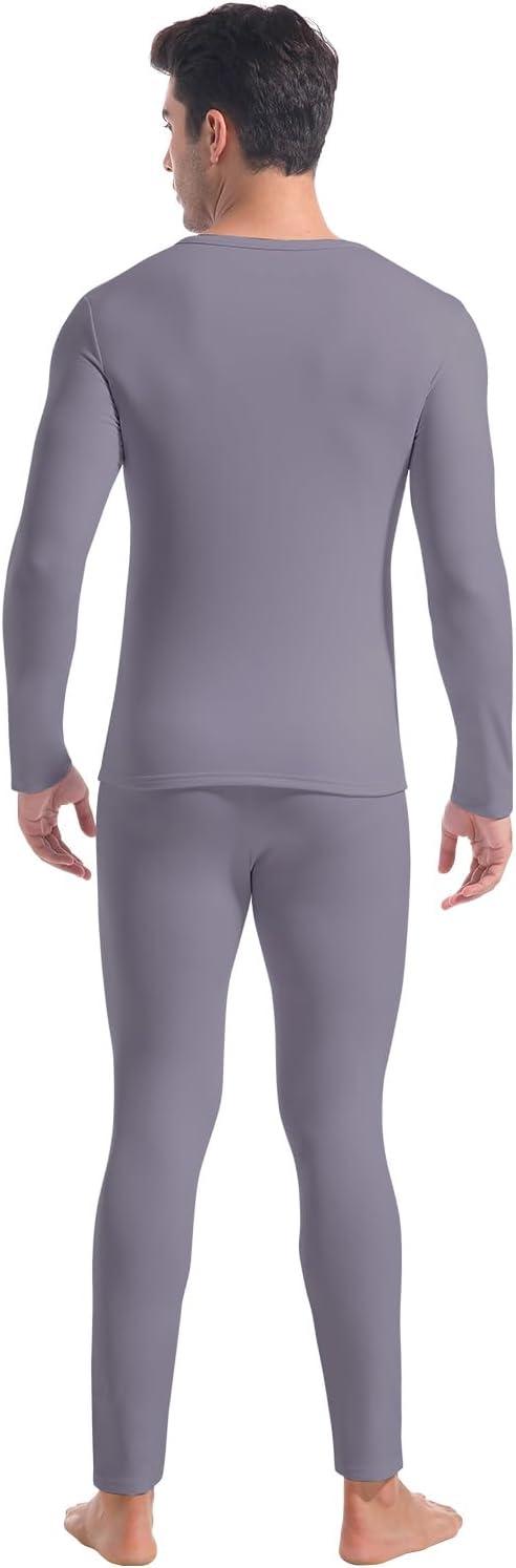 imageCL convallaria Long Johns Thermal Underwear for Men Soft Fleece Lined Base Layer Cold Weather Top Bottom Gift SetHeavyweightcrew Neckgrey