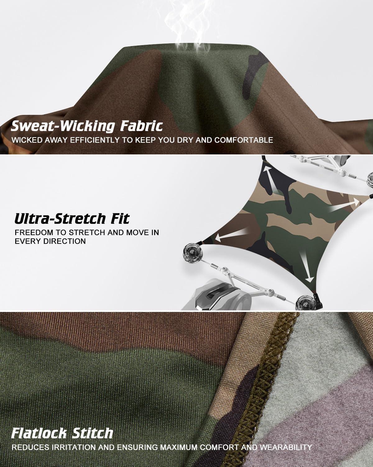 imageCL convallaria Long Johns Thermal Underwear for Men Soft Fleece Lined Base Layer Cold Weather Top Bottom Gift SetMidweightcrew Neckcamo Black