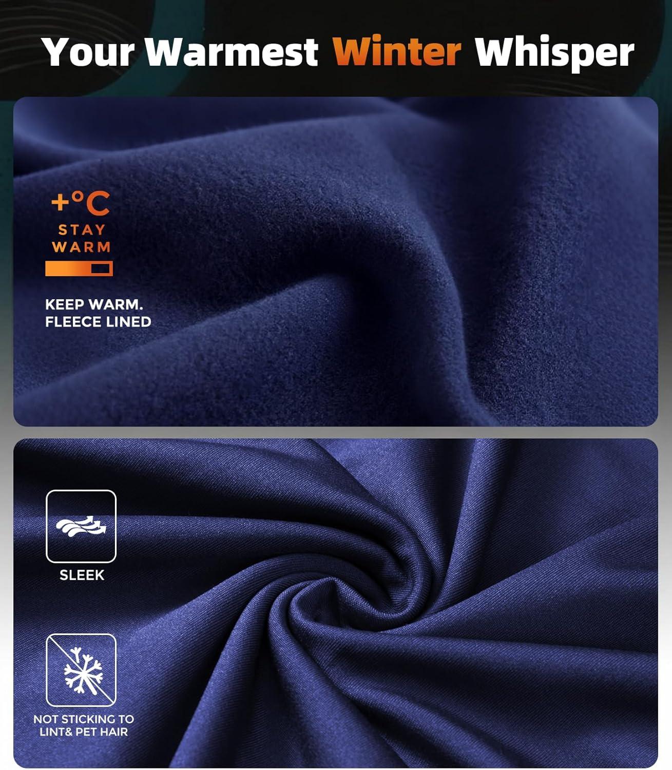 imageCL convallaria Mens Thermal Underwear Set with Fly Long Johns Base Layer Winter Hunting Gear Sport Top and BottomAnavy Blue