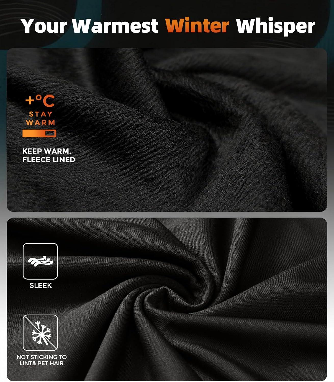 imageCL convallaria Mens Thermal Underwear Set with Fly Long Johns Base Layer Winter Hunting Gear Sport Top and BottomCblack