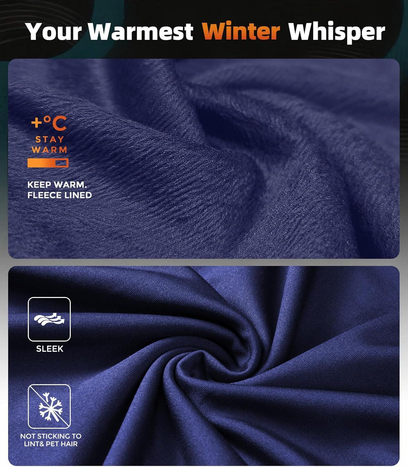 imageCL convallaria Mens Thermal Underwear Set with Fly Long Johns Base Layer Winter Hunting Gear Sport Top and BottomCnavy Blue