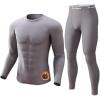 imageCL convallaria Long Johns Thermal Underwear for Men Soft Fleece Lined Base Layer Cold Weather Top Bottom Gift SetMidweightcrew Neckgrey