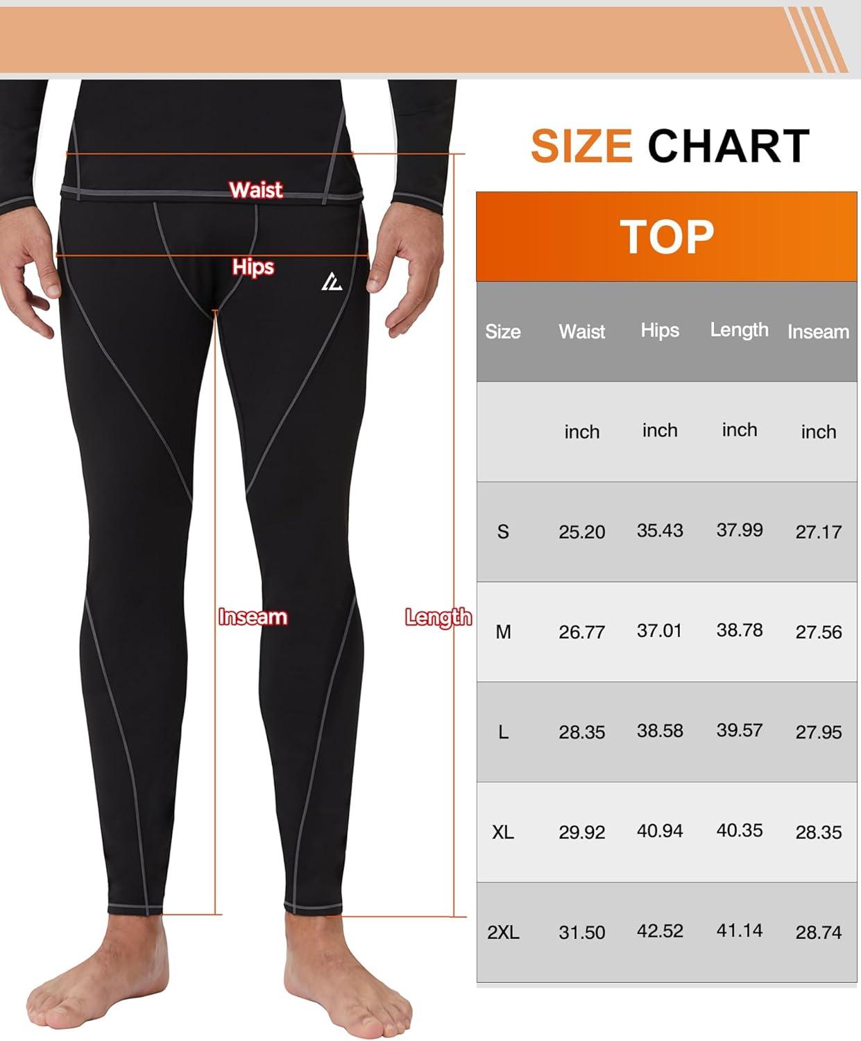 image1 2 4 Pack Mens Thermal Pants Long Johns Fleece Lined Compression Athletic Leggings Base Layer Bottoms1pcblackwhite