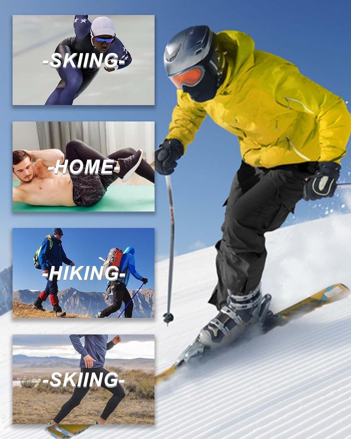 image1 2 4 Pack Mens Thermal Pants Long Johns Fleece Lined Compression Athletic Leggings Base Layer Bottoms1pcblue