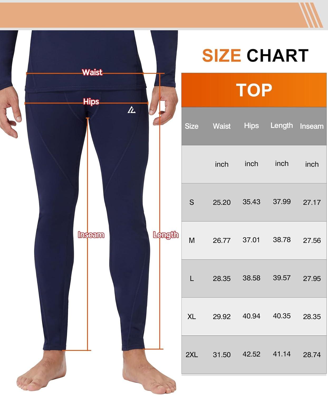 image1 2 4 Pack Mens Thermal Pants Long Johns Fleece Lined Compression Athletic Leggings Base Layer Bottoms1pcblue