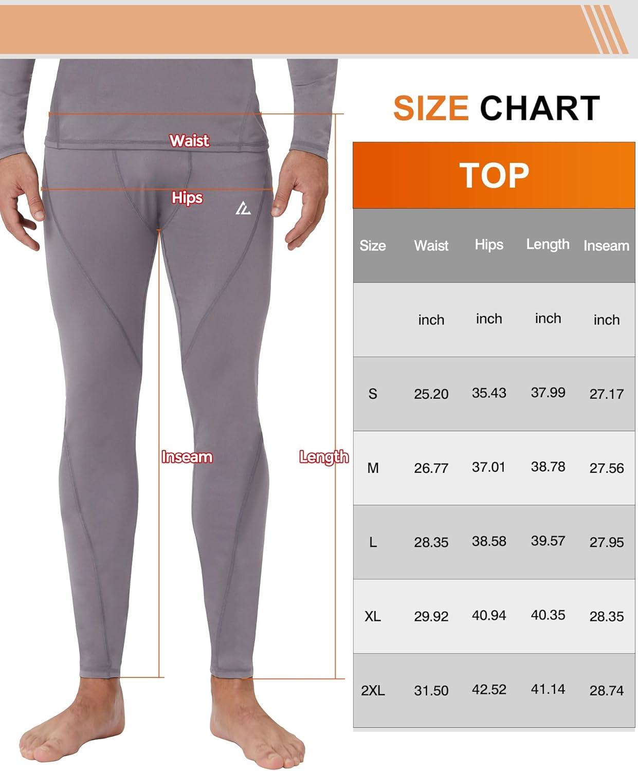 image1 2 4 Pack Mens Thermal Pants Long Johns Fleece Lined Compression Athletic Leggings Base Layer Bottoms1pcgrey