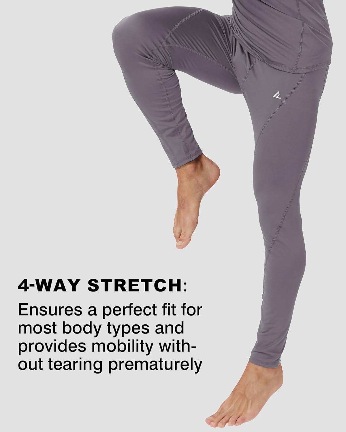 image1 2 4 Pack Mens Thermal Pants Long Johns Fleece Lined Compression Athletic Leggings Base Layer Bottoms1pcgrey