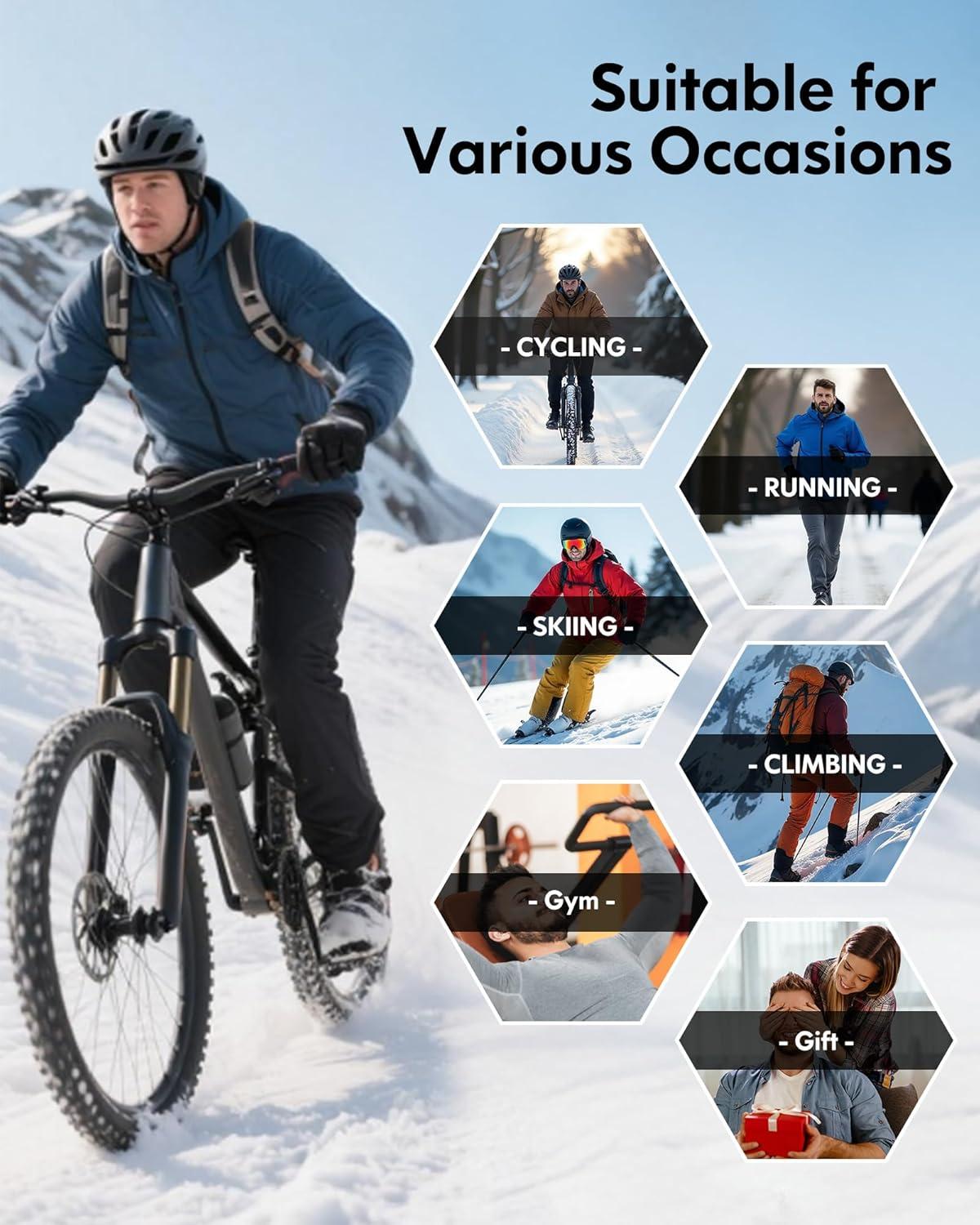 image1 2 4 Pack Mens Thermal Pants Long Johns Fleece Lined Compression Athletic Leggings Base Layer Bottoms4pcblack2BlackwhiteBlue