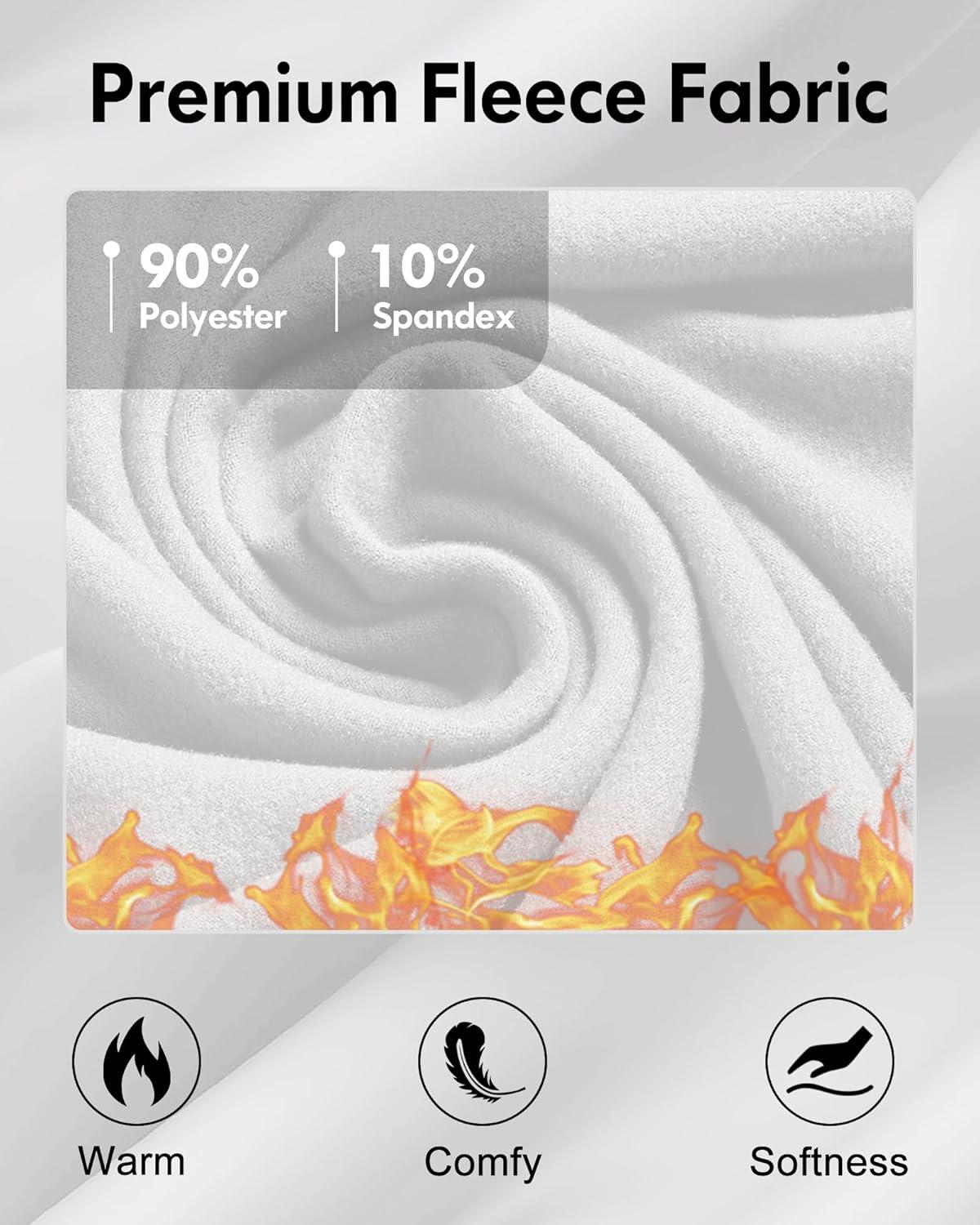 image4 or 2 Pack Mens Thermal Shirt Long Sleeve Fleece Lined Tops Base Layer Compression Undershirt Athletic Sport GearCrew NeckblackWhite