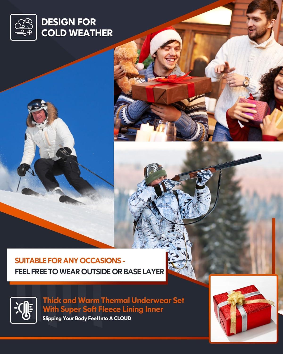 image4 or 2 Pack Mens Thermal Shirt Long Sleeve Fleece Lined Tops Base Layer Compression Undershirt Athletic Sport GearCrew NeckblackWhite