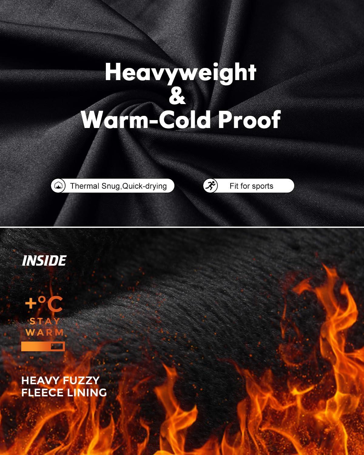 imageCL convallaira Women Thermal Underwear Base Layer Long Johns with Fleece Lined Set Winter Warm Top BottomCrew Neckbblack