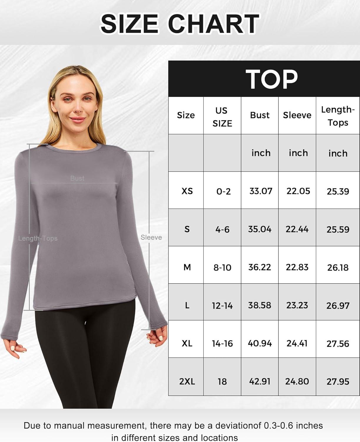 imageCL convallaria 1 2 4 Pack Womens Thermal Underwear Tops Women Fleece Lined Long Sleeve Baselayer Shirt for WinterBlack Grey