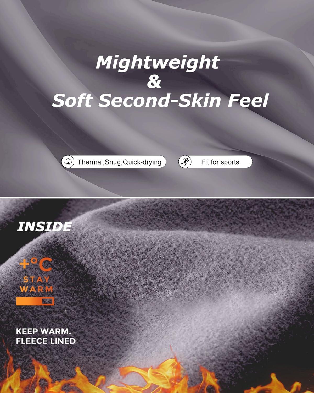 imageCL convallaria 1 2 4 Pack Womens Thermal Underwear Tops Women Fleece Lined Long Sleeve Baselayer Shirt for WinterBlack Gray