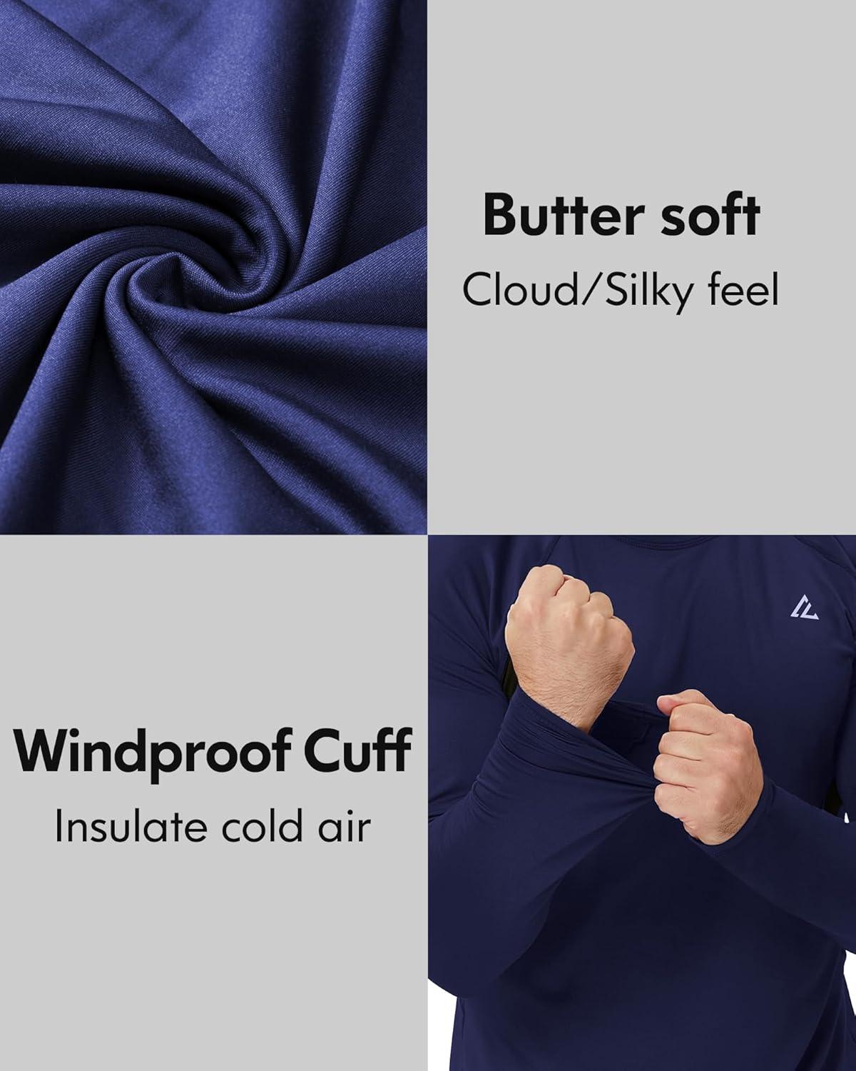 imageCL convallaria 2 Pack Mens Thermal Underwear Fleece Lined Long Johns Winter Base Layer Cold Weather Hunting GearBlack Navy Blueturtle Neck