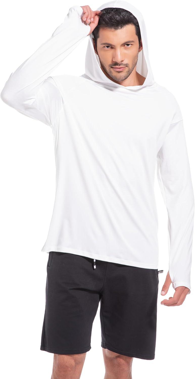 imageCL convallaria 4 Pack mens Long sleeve fishing shirt lightweight thin athletic workout hoodies UV UPF 50 sun hoodieLight Graywhitelight Bluedeep Blue