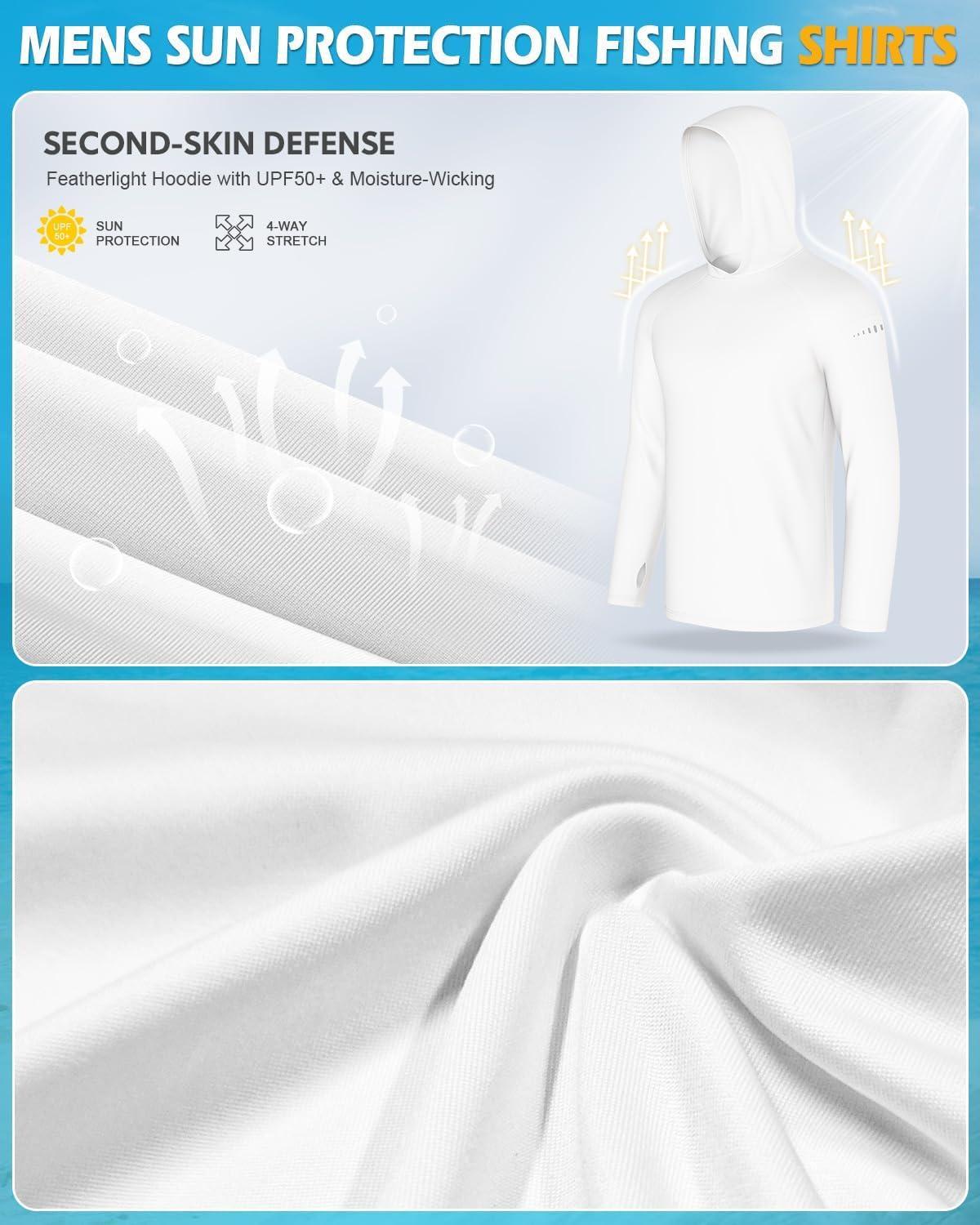 imageCL convallaria 4 Pack mens Long sleeve fishing shirt lightweight thin athletic workout hoodies UV UPF 50 sun hoodieLight Graywhitelight Bluedeep Blue