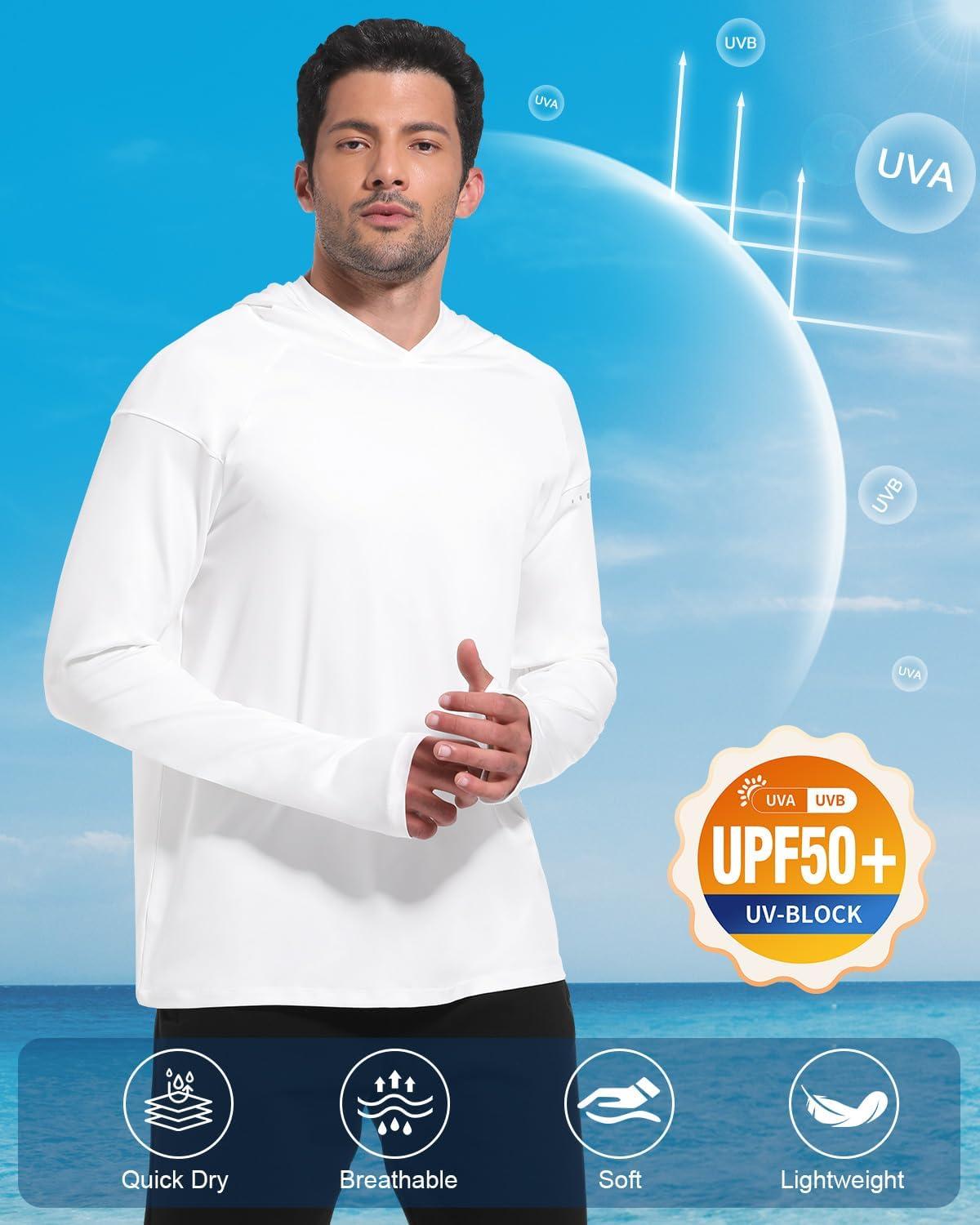 imageCL convallaria 4 Pack mens Long sleeve fishing shirt lightweight thin athletic workout hoodies UV UPF 50 sun hoodieLight Graywhitelight Bluedeep Gray