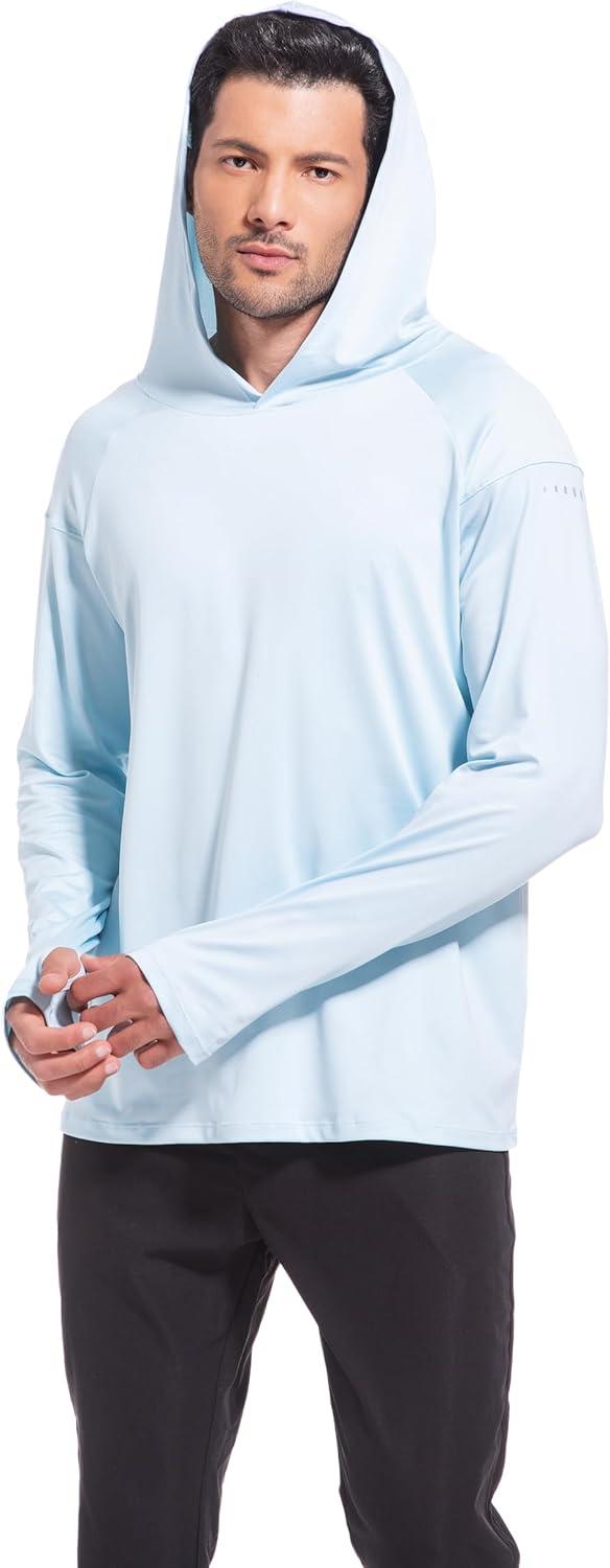 imageCL convallaria 4 Pack mens Long sleeve fishing shirt lightweight thin athletic workout hoodies UV UPF 50 sun hoodieLight Graywhitelight Bluedeep Gray