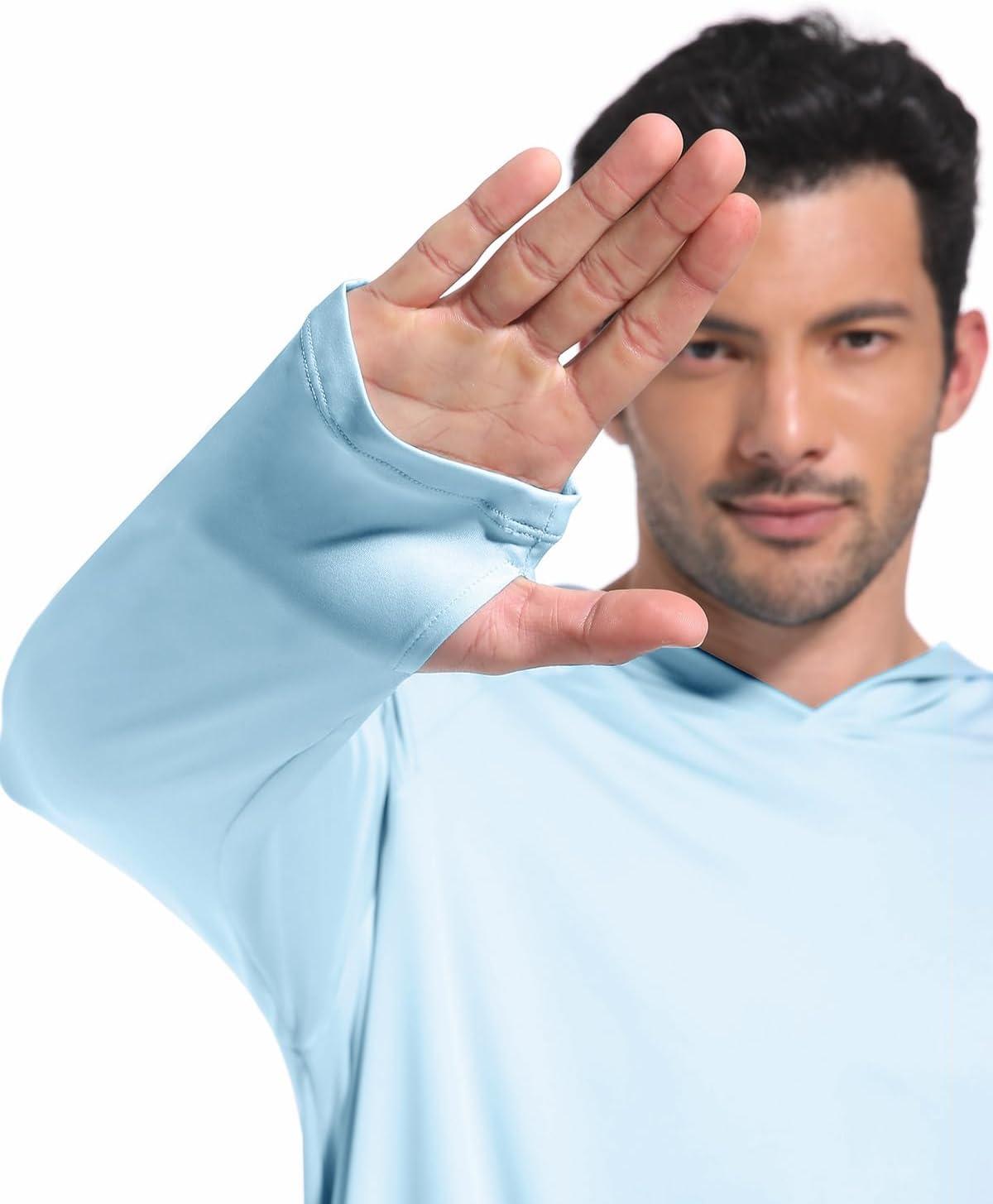 imageCL convallaria 4 Pack mens Long sleeve fishing shirt lightweight thin athletic workout hoodies UV UPF 50 sun hoodieLight Graywhitelight Bluedeep Gray