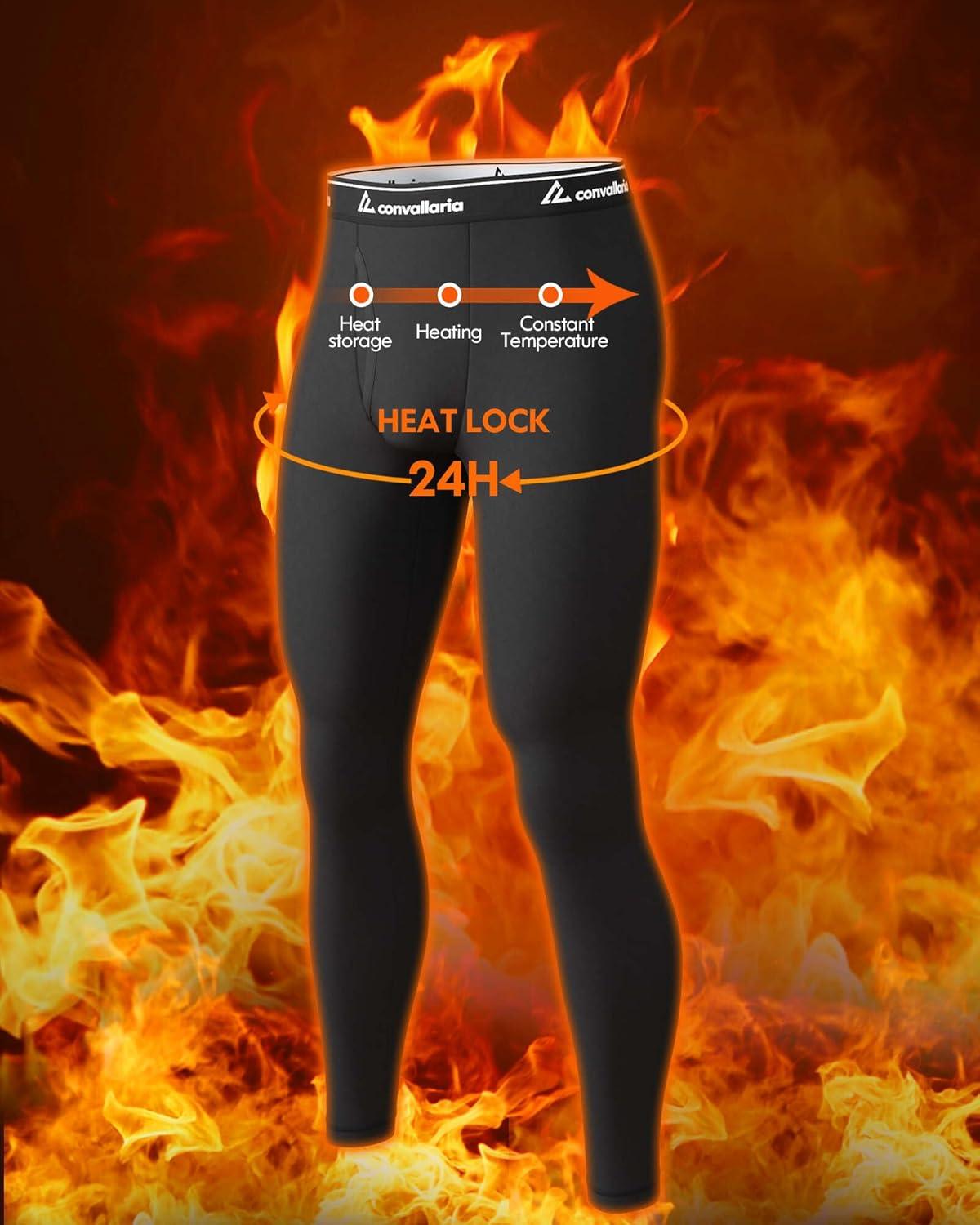 imageMens Thermal Pants Fleece Lined Long Johns Compression Bottom Athletic Base Layer Cold Weather Gear 1 2 4 PcsBlack