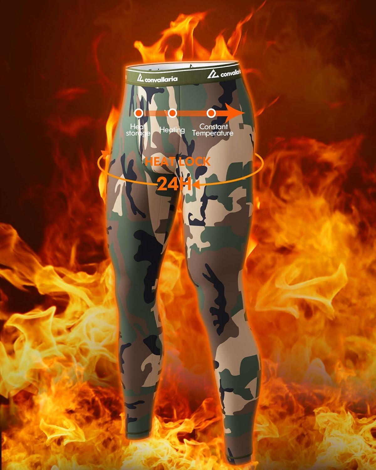 imageMens Thermal Pants Fleece Lined Long Johns Compression Bottom Athletic Base Layer Cold Weather Gear 1 2 4 PcsBlackCamo