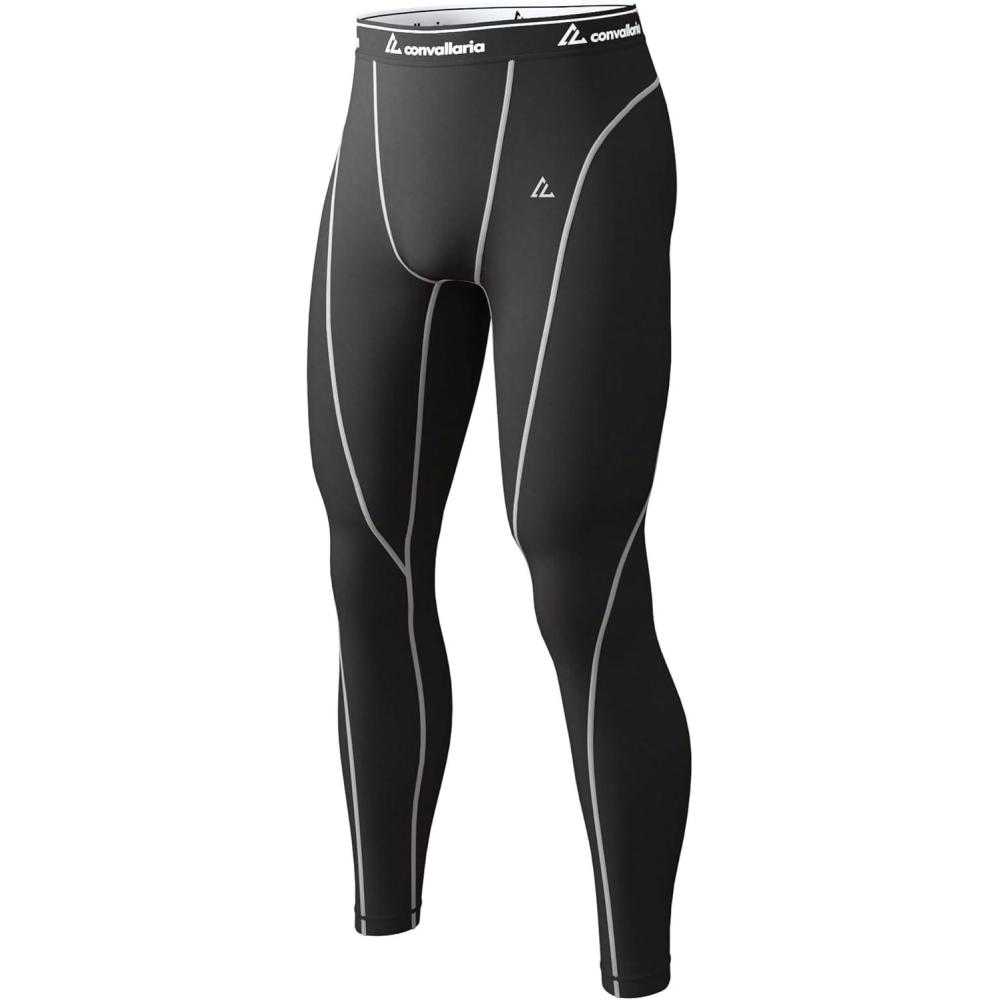 image1 2 4 Pack Mens Thermal Pants Long Johns Fleece Lined Compression Athletic Leggings Base Layer Bottoms1pcblackwhite