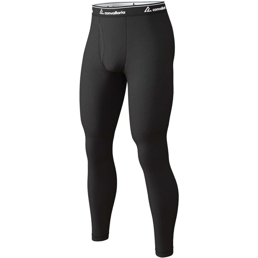 imageMens Thermal Pants Fleece Lined Long Johns Compression Bottom Athletic Base Layer Cold Weather Gear 1 2 4 PcsBlack