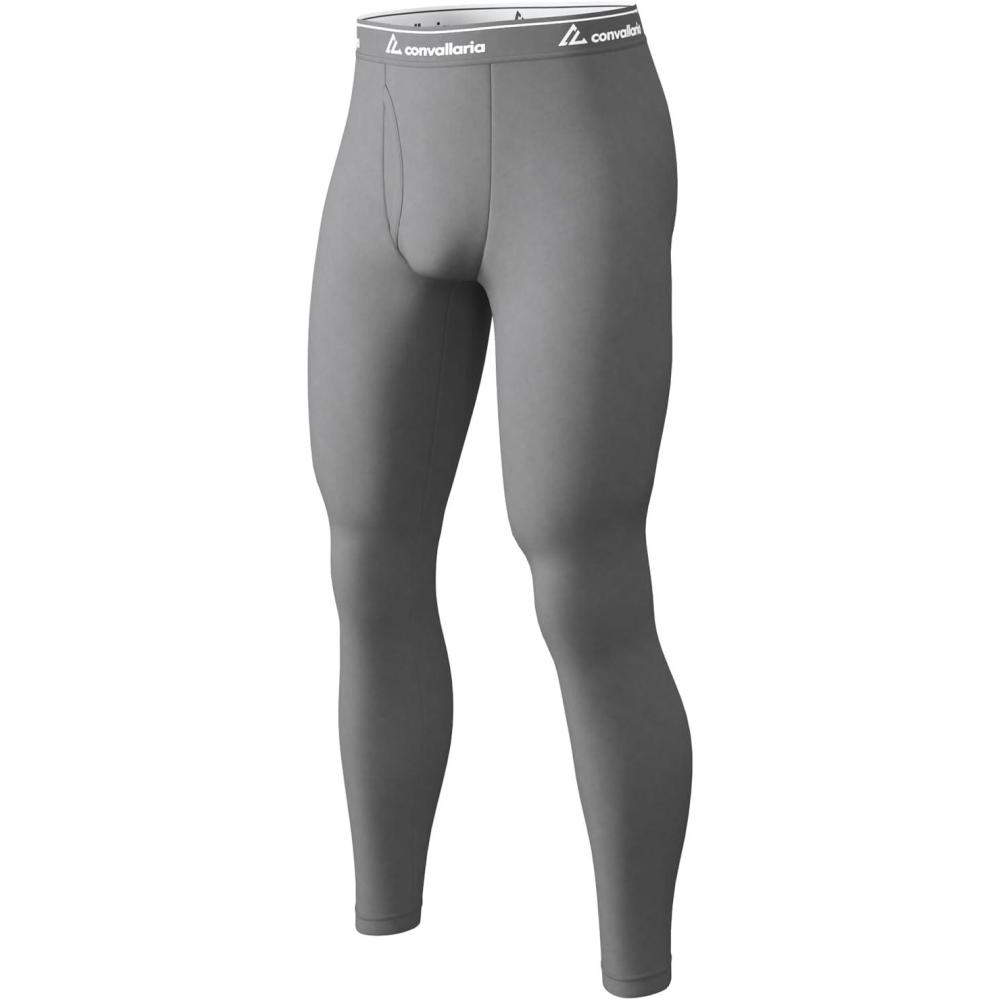 imageMens Thermal Pants Fleece Lined Long Johns Compression Bottom Athletic Base Layer Cold Weather Gear 1 2 4 PcsGrey