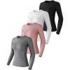 Black+white+heather Light Gray+ Gray Pink-long Sleeve