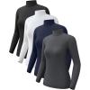 Mock Neck-black/White/Blue/Heather Ligth Gray