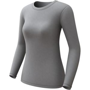CL convallaria 1 2 4 Pack Women’s Thermal Underwear Tops, Women Fleece Lined Long Sleeve Baselayer Shirt for Winter(Grey)