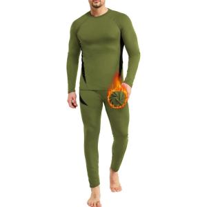 CL convallaria Thermal Underwear Long Johns Set Mens Winter Gift Hunting Gear Sport Base Layer Bottom Top(1-army Green-c)