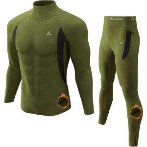 CL convallaria Thermal Underwear Long Johns Set Mens Winter Gift Hunting Gear Sport Base Layer Bottom Top(2-army Green)