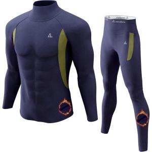 CL convallaria Thermal Underwear Long Johns Set Mens Winter Gift Hunting Gear Sport Base Layer Bottom Top(2-navy Blue)