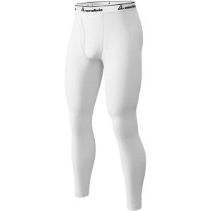 Men’s Thermal Pants Fleece Lined Long Johns Compression Bottom Athletic Base Layer Cold Weather Gear 1 2 4 Pcs(White)