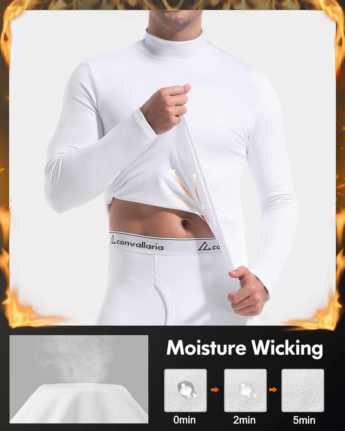 image5 or 4 Pack Thermal Shirts for Men Turtle Neck Fleece Lined Long Sleeve Tops Workout Base Layer Cold Weather Gear2 BlackWhiteBlue