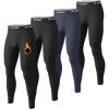 imageMens Thermal Pants Fleece Lined Long Johns Compression Bottom Athletic Base Layer Cold Weather Gear 1 2 4 Pcs3 BlackCharcoal