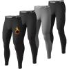 imageMens Thermal Pants Fleece Lined Long Johns Compression Bottom Athletic Base Layer Cold Weather Gear 1 2 4 Pcs3 BlackGrey