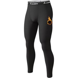 Men’s Thermal Pants Fleece Lined Long Johns Compression Bottom Athletic Base Layer Cold Weather Gear 1 2 4 Pcs(Black)