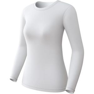 CL convallaria 1 2 4 Pack Women’s Thermal Underwear Tops, Women Fleece Lined Long Sleeve Baselayer Shirt for Winter(White)