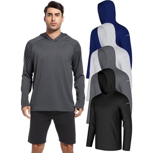 4 Pack Men’s Sun Hoodie UPF 50+ Long Sleeve Fishing Shirts UV Protection Athletic Swim Thin Top Rash Guard(Black-heather Deep Gray-heather Light Gray-deep Blue)