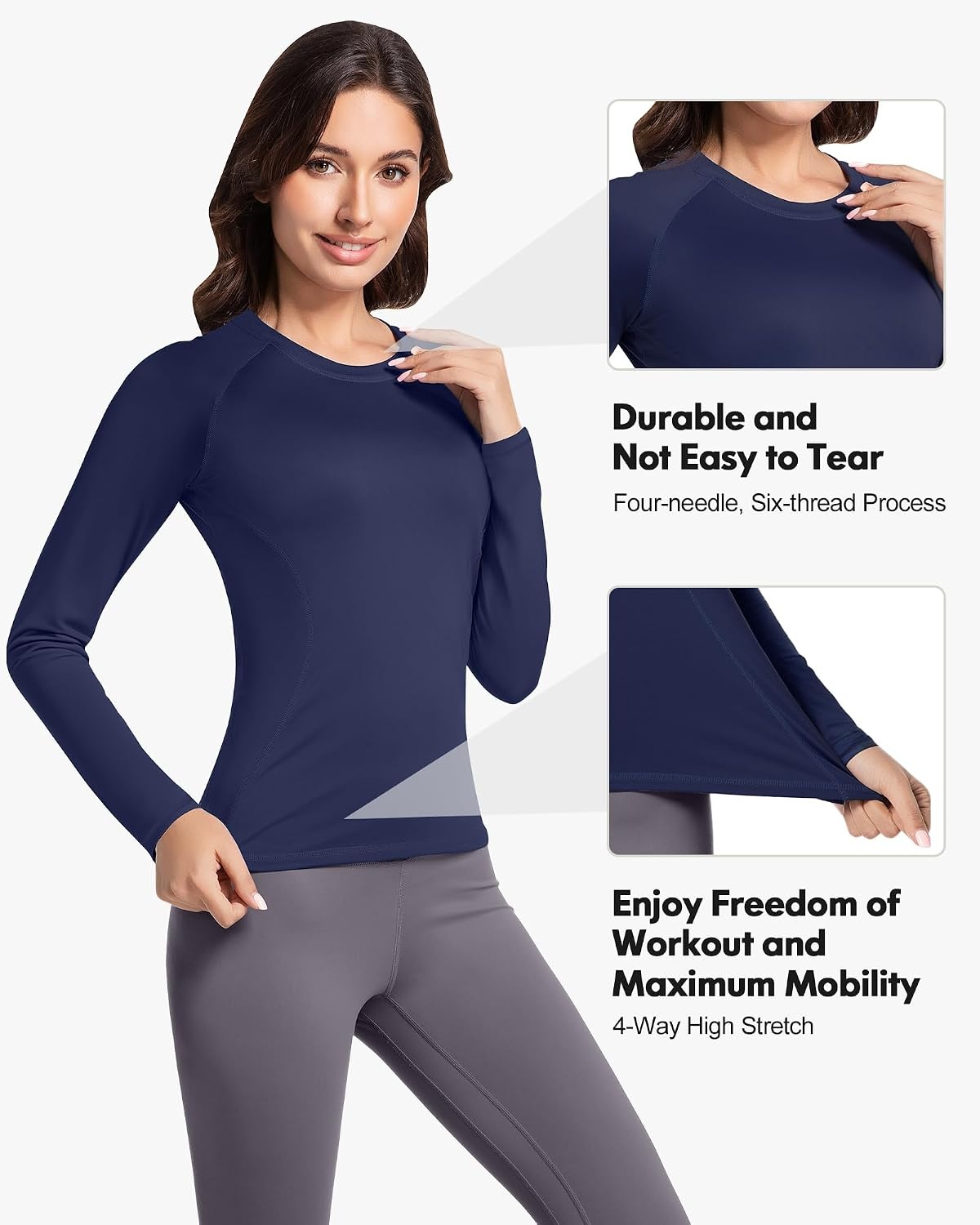 image:imageCL convallaria Womens Compression Shirt Short Sleeve Workout Yoga Top Athletic tshirts Lightweight soft cooling moisturewicking quick drying base layer Ideal for gym running and sportsBlackwhitedark Blueheather Ligth Gray