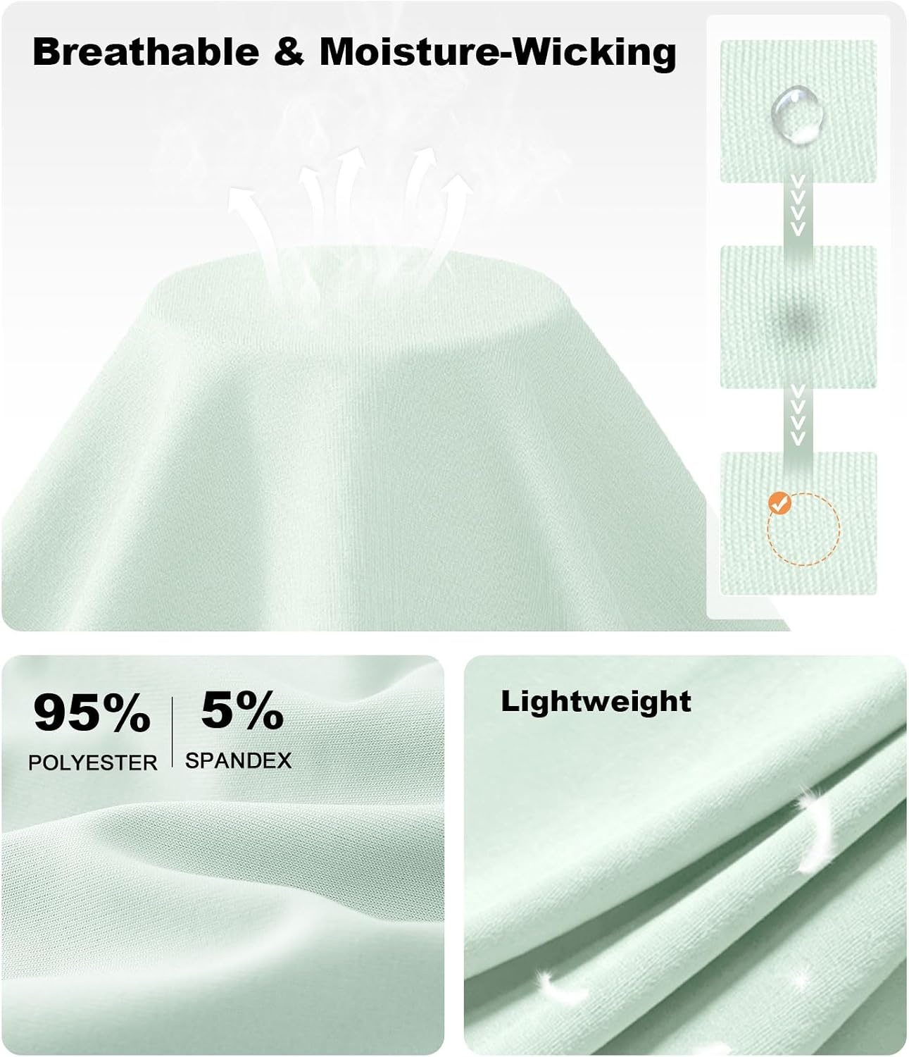 image:imageCL convallaria Womens Compression Shirt Short Sleeve Workout Yoga Top Athletic tshirts Lightweight soft cooling moisturewicking quick drying base layer Ideal for gym running and sportsLight Pinkwhitevioletlight Green
