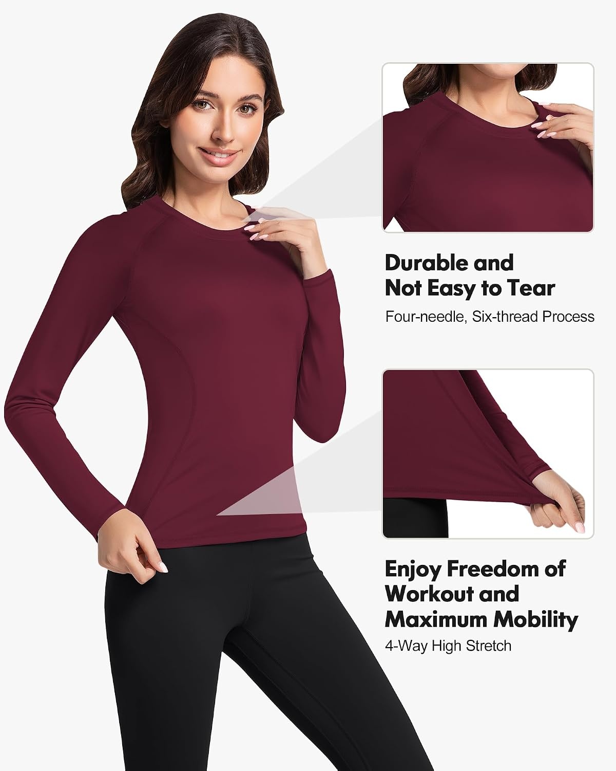 image:imageCL convallaria Womens Compression Shirt Short Sleeve Workout Yoga Top Athletic tshirts Lightweight soft cooling moisturewicking quick drying base layer Ideal for gym running and sportsBlackwhiteheather Ligth Graywine Red