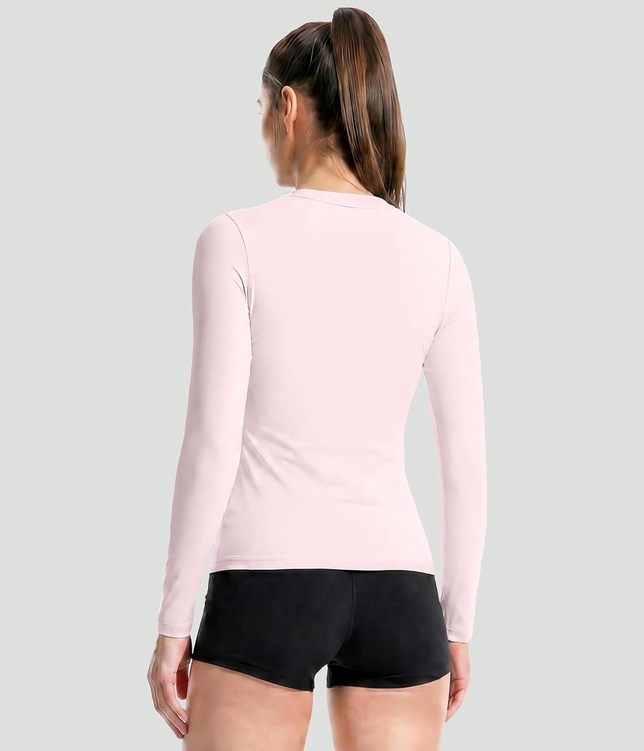 image:imageWomen Long Sleeve Compression Sun Shirts Workout Athletic Underscrubs Top Upf 50 breathable uv protection spf rash guard moisture wicking dry fit cooling undershirt for gym running swimPurplenavy Bluelight Pinkgreen
